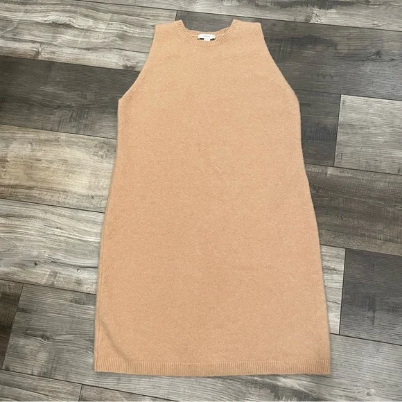 Vince Sleeveless Wool Blend Sweater Dress Tan XL - Picture 2 of 7